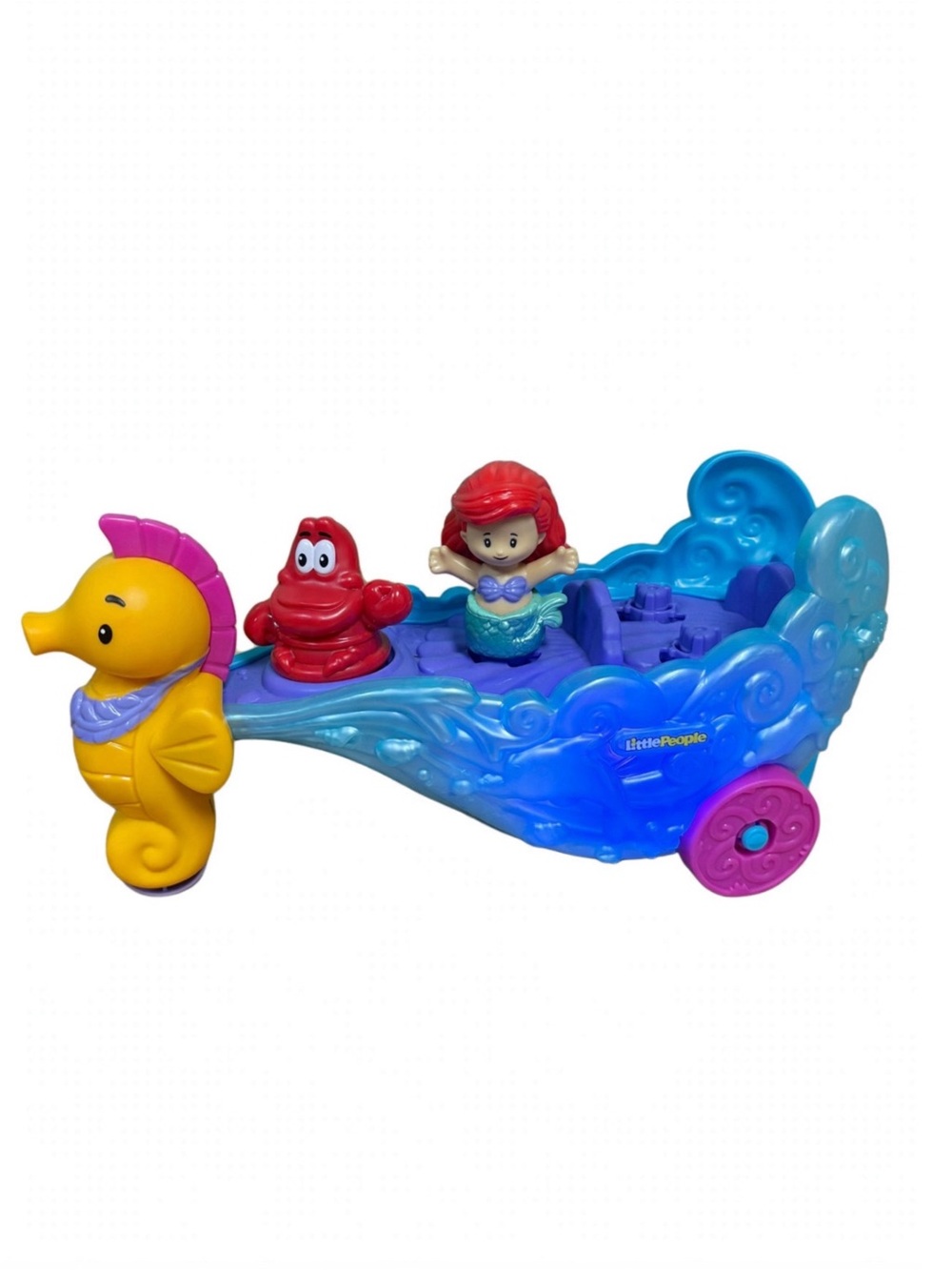 Fisher-Price Little People Disney Ariel Light-Up Sea Carriage w/ Ariel Figure